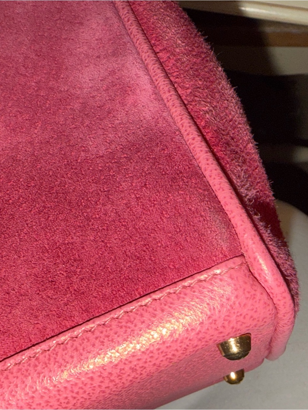 Vintage Gucci Pink Suede Top-Handle Bag with Bamboo Accent - Picture 10 of 12